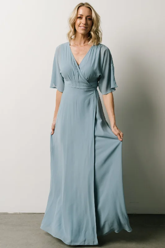 Lilly Wrap Maxi Dress | Dusty Blue