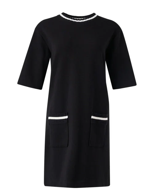 Black and White Trim Knit Dress