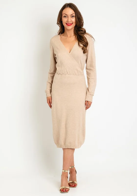 Tiffosi Brianna Knit Midi Dress, Beige