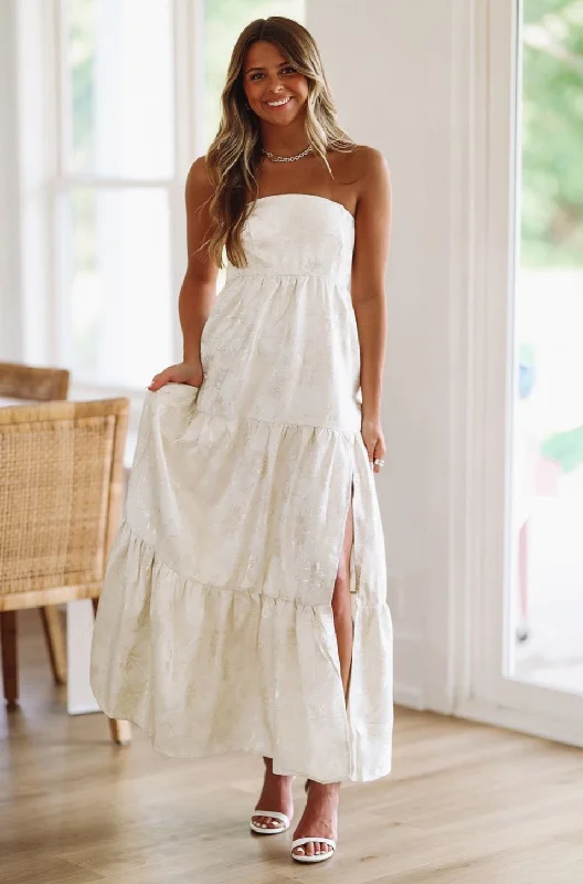 Dinner in the Hamptons Maxi Dress - Cream