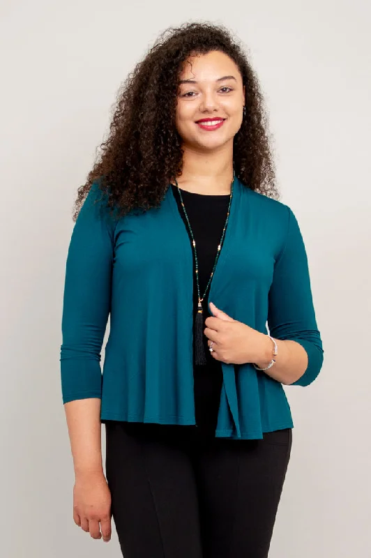 Kathy Jacket, Teal, Bamboo