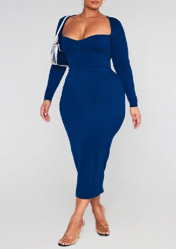 REBEKA SWEETHEART NECKLINE MIDI DRESS CURVE