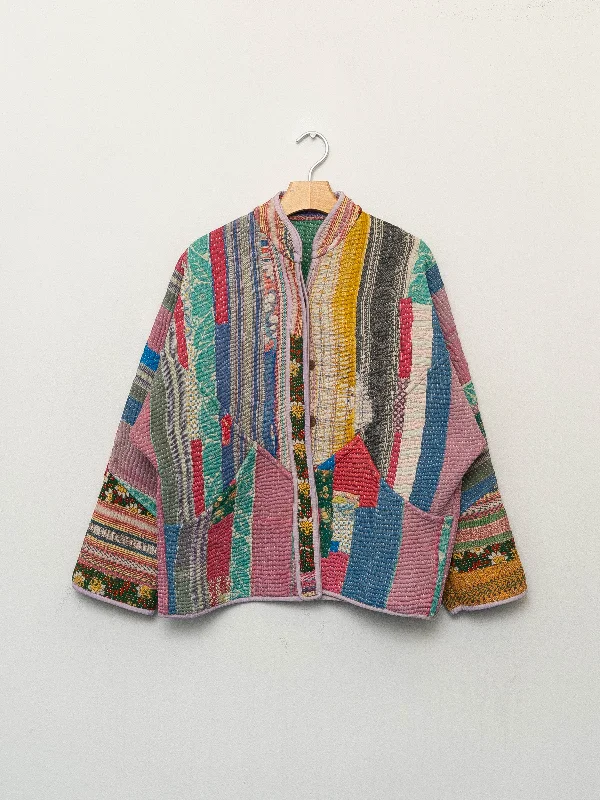 The Ladhiya Quilted Patchwork Kantha Jacket