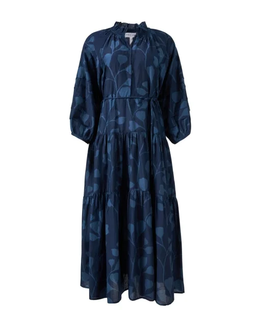 Trinidad Indigo Print Cotton Silk Dress