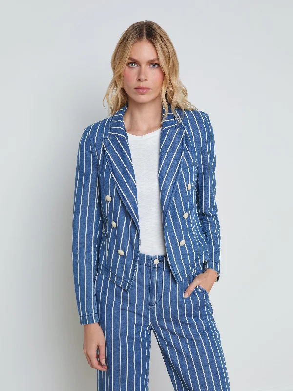 Wayne Striped Denim Blazer