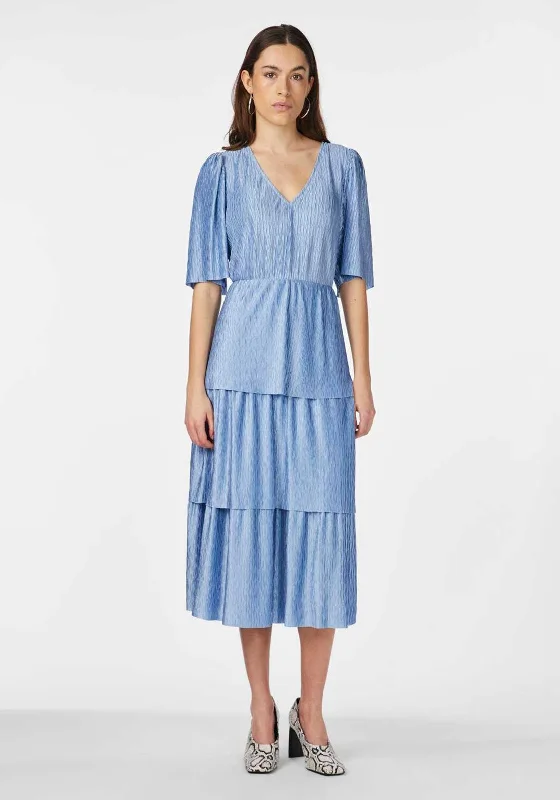 Y.A.S Lafina V Neck Tiered Dress, Alaskan Blue