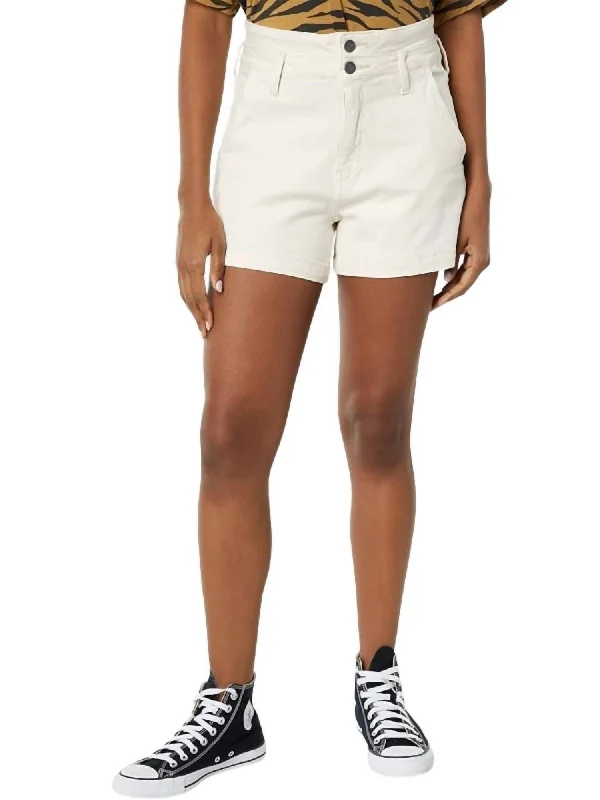 Jane High Rise Double Waistband Short In Ecru