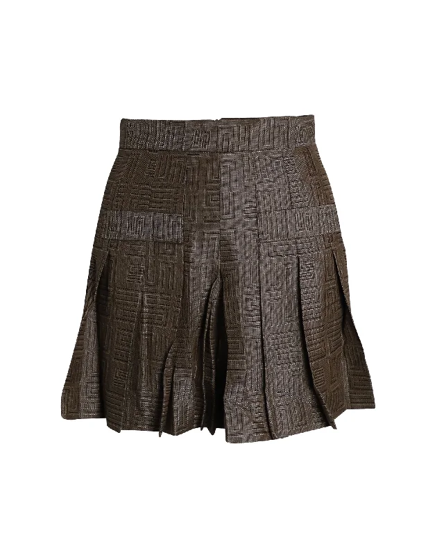 Sandro Gael Layered Pleated Jacquard Shorts in Multicolor Viscose