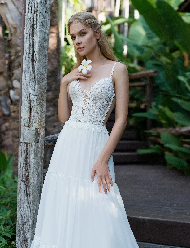 Spaghetti Strap Wedding Dress with Bolero