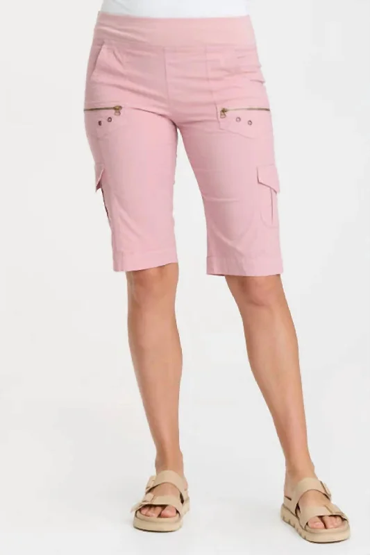 Zola Bermuda Shorts In Lavender Suede