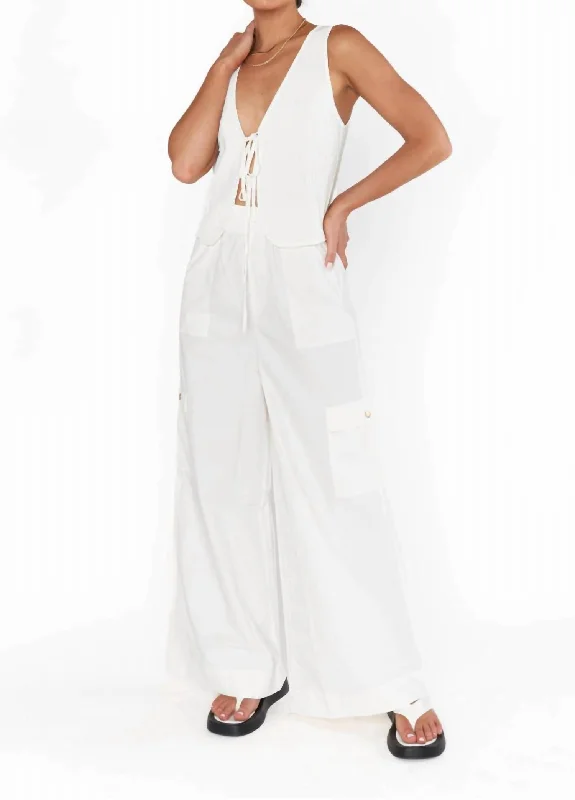 Casual Cargo Pants In White