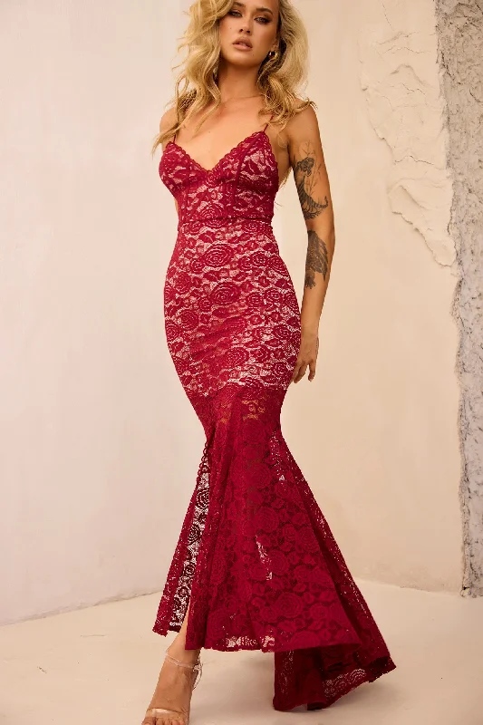 City of Angels Lace Maxi Dress - Plum