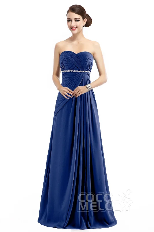 Sheath Floor Length Chiffon Bridesmaid Dress COZF14022