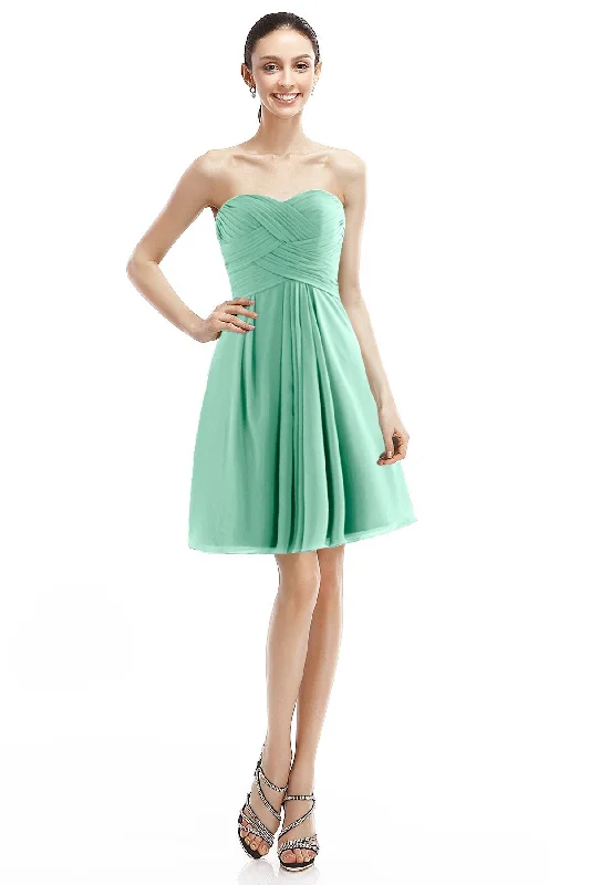 A-Line Knee Length Chiffon Bridesmaid Dress COZK14018