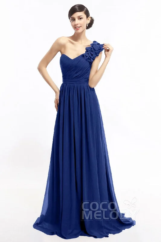 Sheath Sweep-Brush Train Chiffon Evening Dresses COLT14007