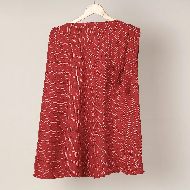 Red - Pochampally Ikat Cotton Wrap Around Skirt