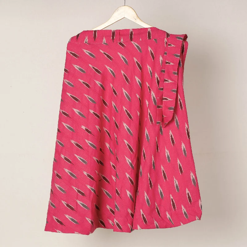 Pink - Pochampally Ikat Cotton Wrap Around Skirt