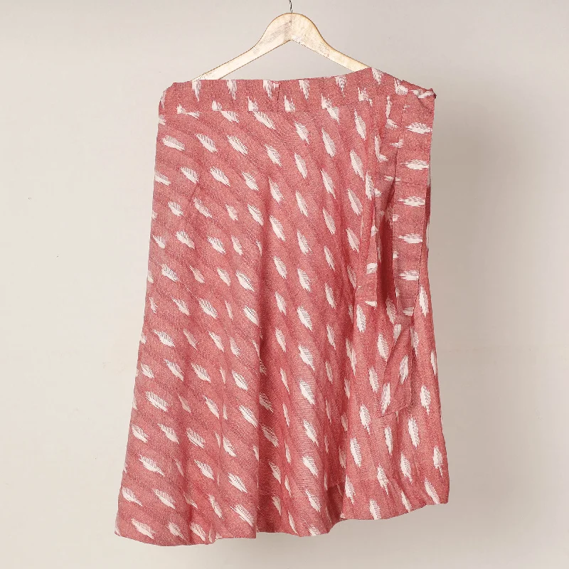 Pink - Pochampally Ikat Cotton Wrap Around Skirt