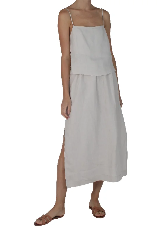 Pacific Linen Skirt Stone