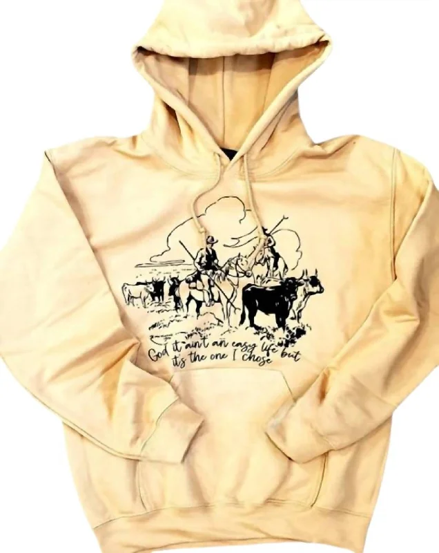 Women's Ain't An Easy Life Hoodie In Beige