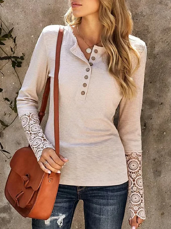 Lace top with long sleeves - S/M/L