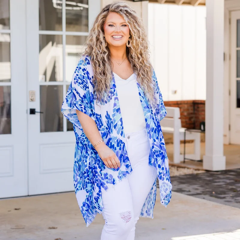 Surfin' The Big Tides Kimono, Blue