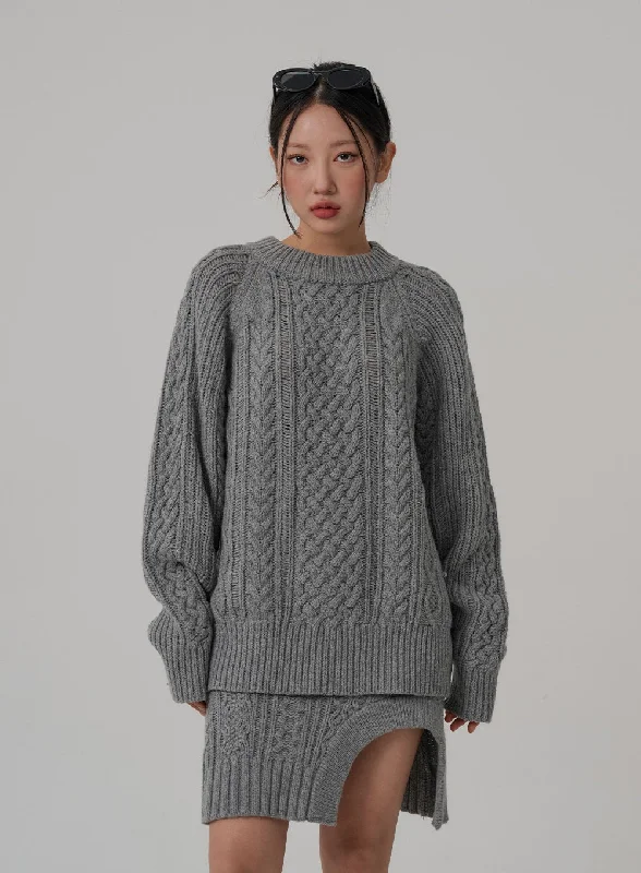 Twist Pattern Oversize Knit CN03