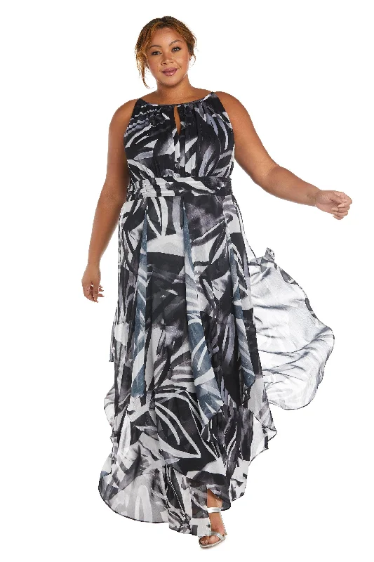 R&M Richards 7888W Long Plus Size Halter Dress