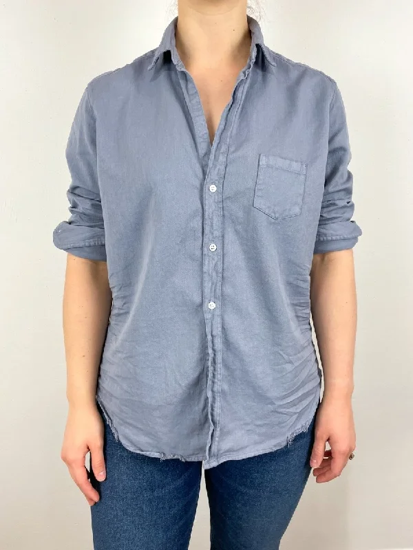 Eileen Relaxed Button Up Shirt in Nickel