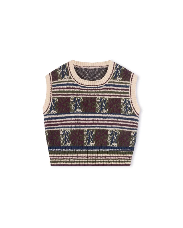 Printed Crew Neck Vest