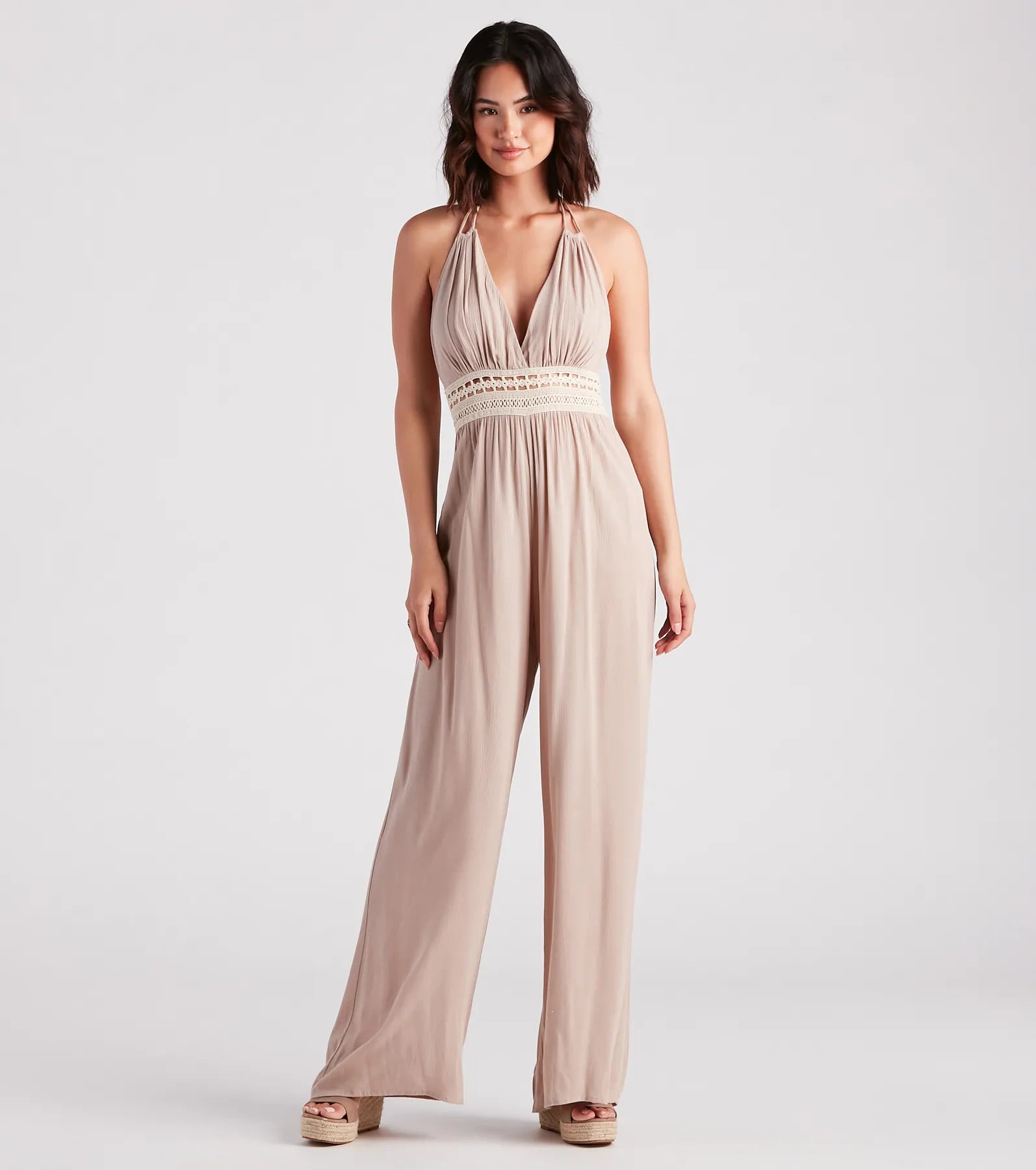 Wandering Bliss Halter Crochet Jumpsuit